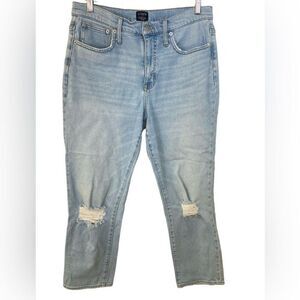 J. Crew Factory Essential Straight Distressed Jean in All Day Stretch Size 30